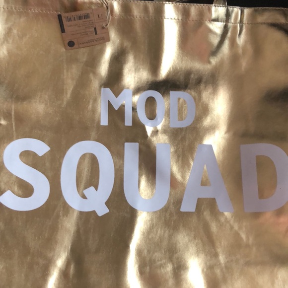 Your “MOD SQUAD” Metallic Gold soft Sturdy Tote. New with tags - Picture 3 of 8